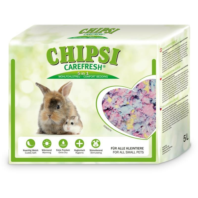 CareFresh Chipsi Confetti целлюлозный наполнитель для мелких домашних животных и птиц 5 л наполнитель для грызунов и птиц carefresh natural подстилка натуральная на бумажной основе 14л