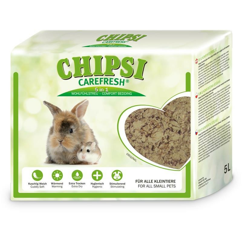 CareFresh Chipsi Original целлюлозный наполнитель для мелких домашних животных и птиц 5 л наполнитель для грызунов и птиц carefresh natural подстилка натуральная на бумажной основе 14л