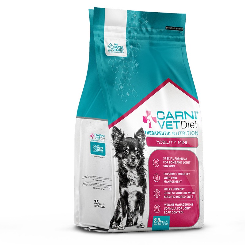 цена Carni Vet Diet Dog Mobility Mini сухой корм для собак мелких пород для поддержания здоровья суставов, диетический, с курицей - 2,5 кг