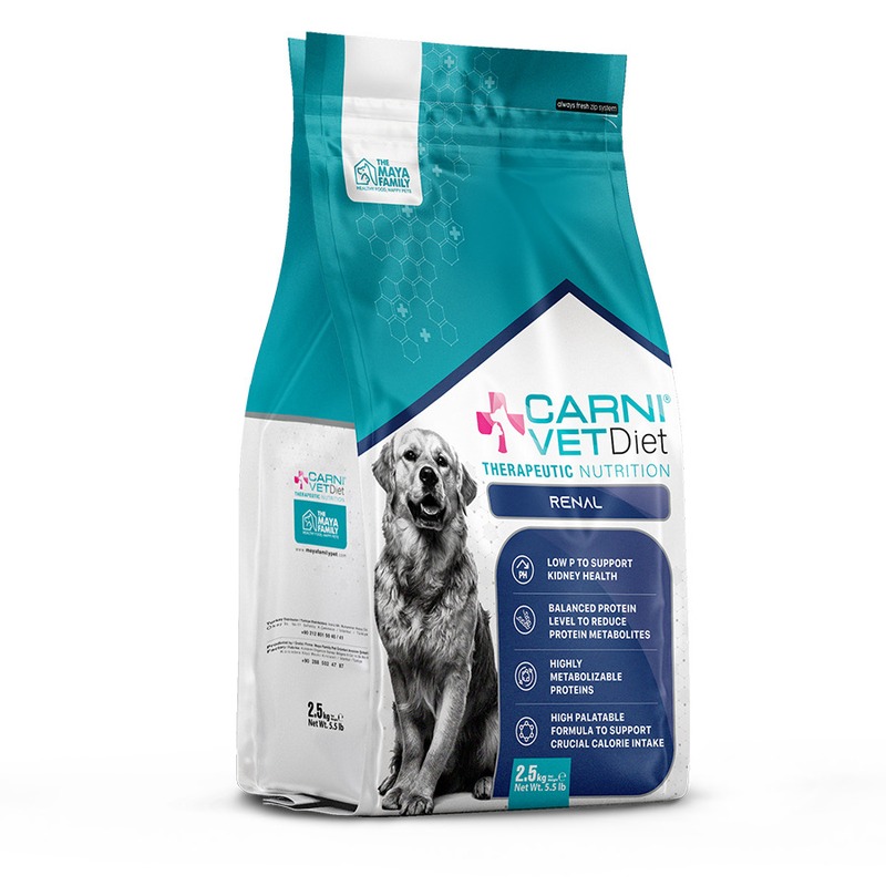 диетическое питание Carni Vet Diet Dog Renal сухой корм для собак при хронической почечной недостаточности, поддержание здоровья почек, диетический, с курицей - 2,5 кг