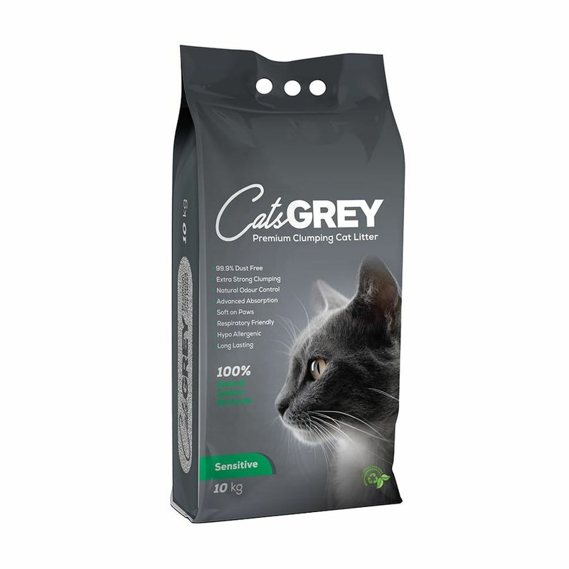 Cats Grey Sensitive наполнитель для кошек, комкующийся, без ароматизатора - 10 кг cats grey vanilla
