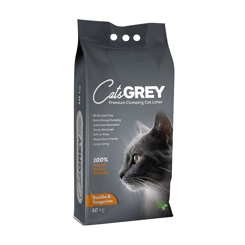 Cats Grey Vanilla & Tangerine наполнитель для кошек, комкующийся, с ароматом ванили и танжерина - 10 кг