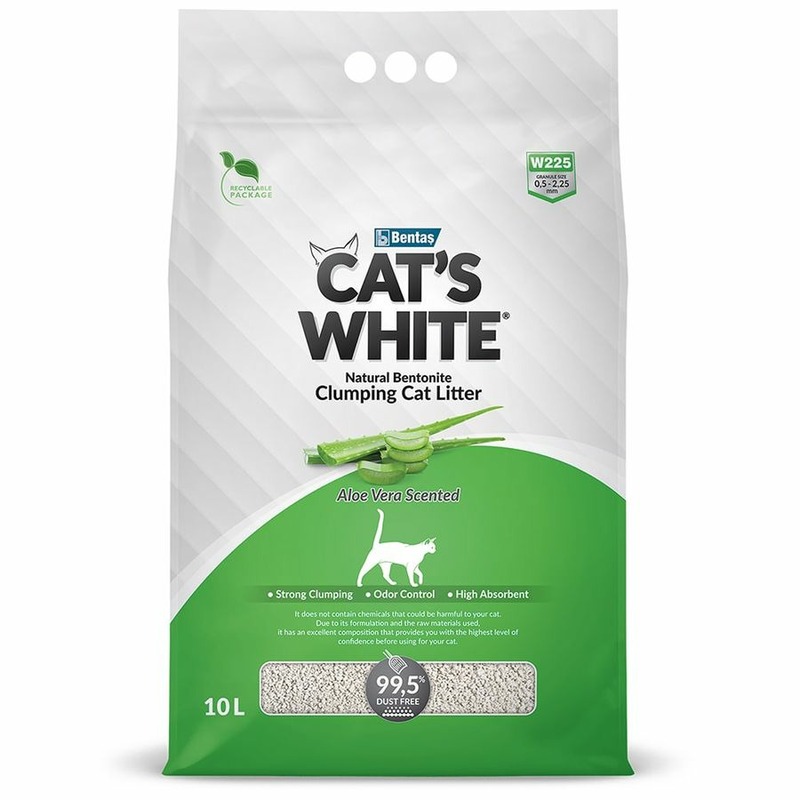 Cats White Aloe Vera наполнитель для кошек, комкующийся, с ароматом алоэ вера - 10 л