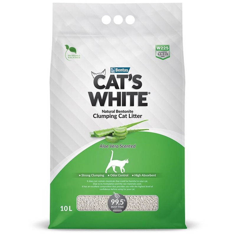 

Cat's White Aloe Vera наполнитель для кошек, комкующийся, с ароматом алоэ вера - 10 л повседневный премиум для всех возрастов  мешок Турция 1 уп. х 1 шт. х 8.5 кг, Белый