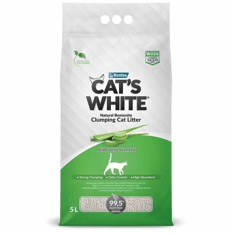 Cats White Aloe Vera наполнитель для кошек, комкующийся, с ароматом алоэ вера - 5 л