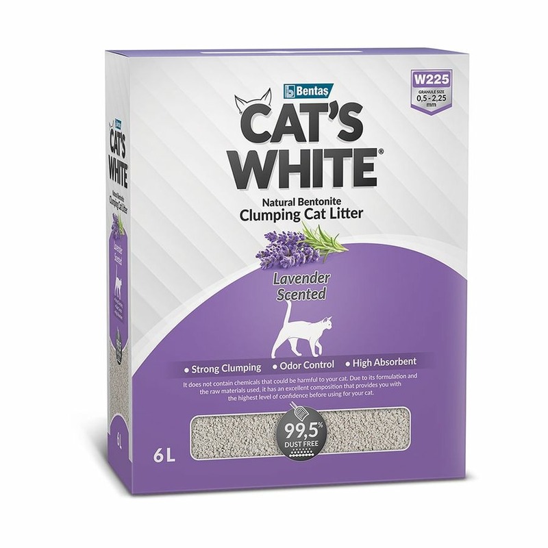 Cats White BOX Lavender наполнитель для кошек, комкующийся, с ароматом лаванды - 6 л