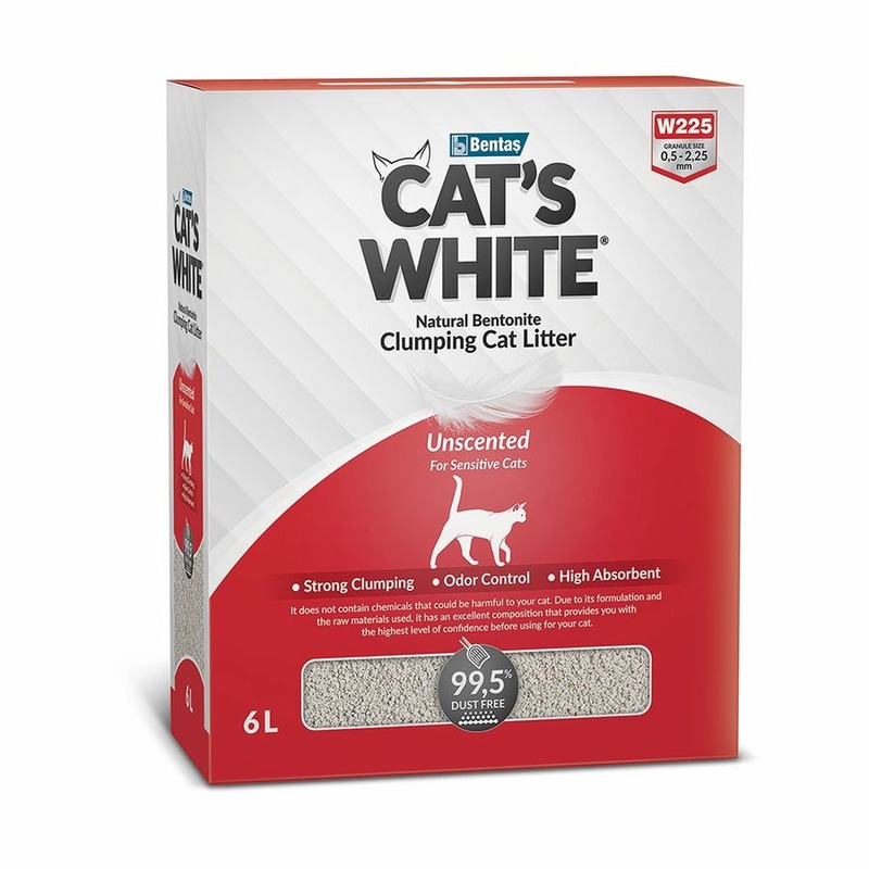 Cats White BOX Natural наполнитель для кошек, комкующийся, натуральный, без ароматизатора - 6 л