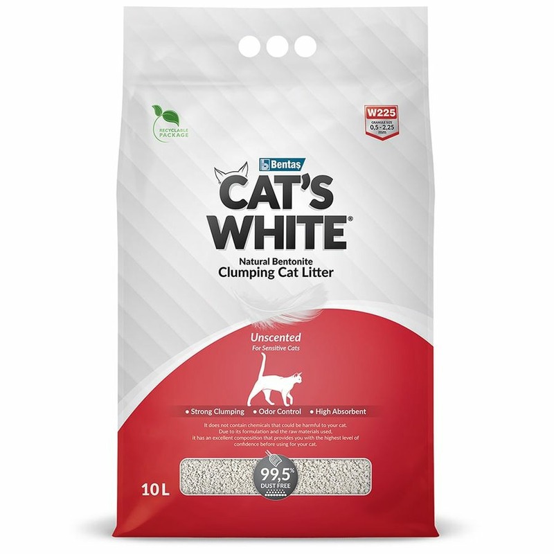 Cats White Natural наполнитель для кошачьего туалета комкующийся натуральный без ароматизатора - 10 л