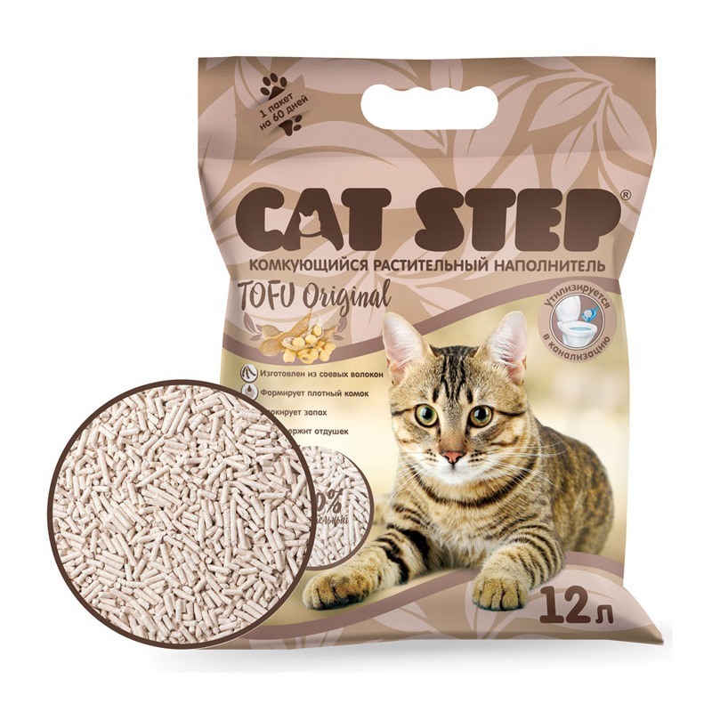 цена Cat Step Tofu Original наполнитель для кошек комкующийся растительный