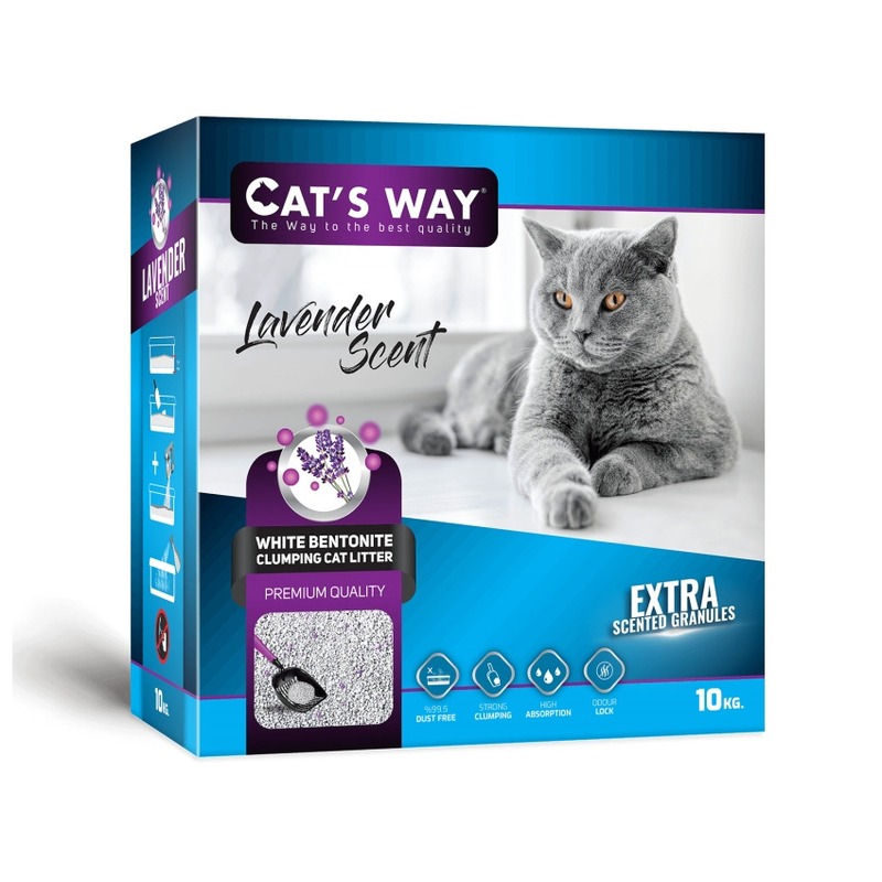 Cats way Box White Cat Litter With Lavander And Purple Granule наполнитель для кошачьего туалета с ароматом лаванды - 6 л ( коробка) 43042