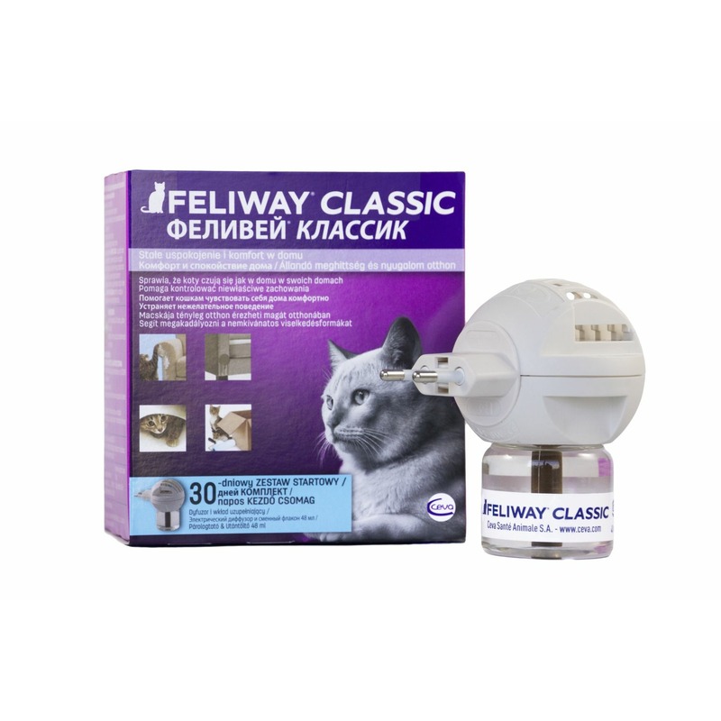 Ceva Feliway Classic диффузор + флакон для коррекции поведения кошек - 48 мл ceva ceva феромоны феливей классик для кошек сменный блок для коррекции поведения 48 мл