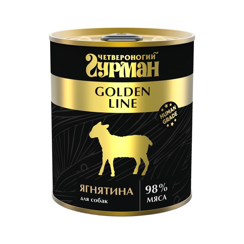 Влажный корм Четвероногий Гурман Golden line ягнятина натуральная в желе для собак - 340 г | Купить в Москве