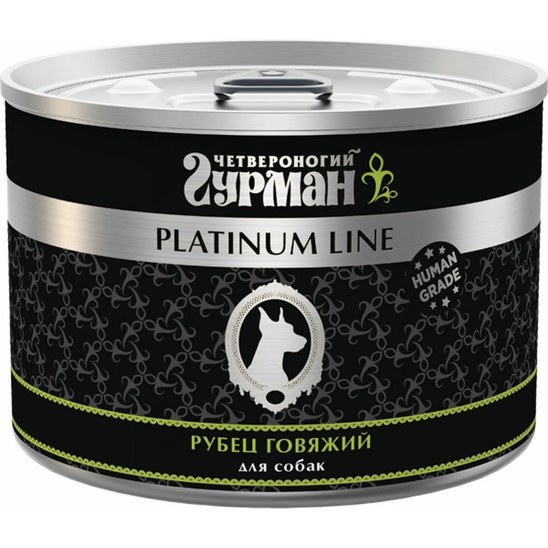 Четвероногий Гурман Platinum line влажный корм для собак, рубец говяжий, кусочки в желе, в консервах - 525 г фотографии