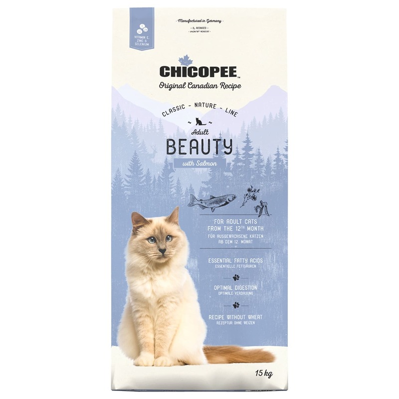 цена Chicopee CNL Cat Adult Beauty сухой корм для взрослых кошек с лососем