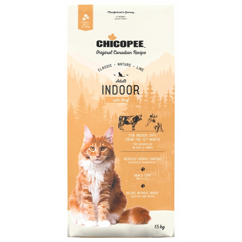 цена Chicopee CNL Cat Adult Indoor сухой корм для домашних кошек с говядиной