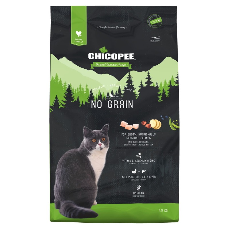 Chicopee HNL Cat No Grain сухой беззерновой корм для кошек с чувствительным пищеварением - 1,5 кг chicopee chicopee hnl cat no grain сухой беззерновой корм для кошек с чувствительным пищеварением