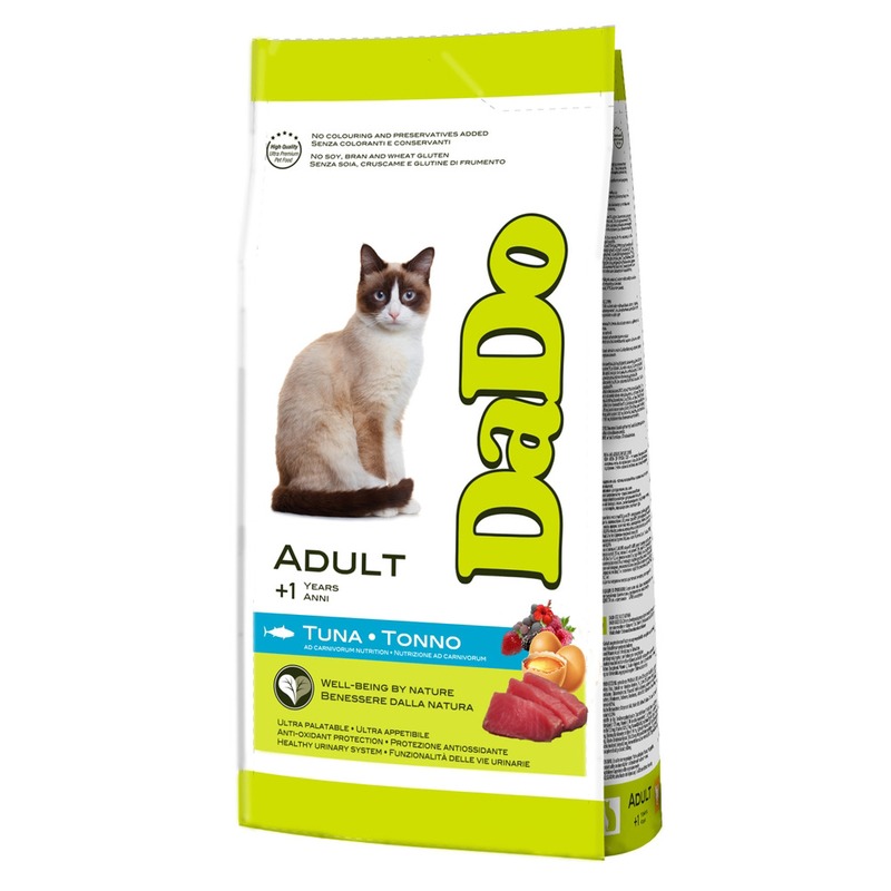 Dado Cat Adult Tuna корм для кошек, с тунцом супер премиум для взрослых с тунцом мешок Италия 1 уп. х 1 шт. х 10 кг