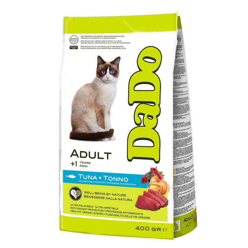 цена Dado Cat Adult Tuna корм для кошек, с тунцом - 400 г