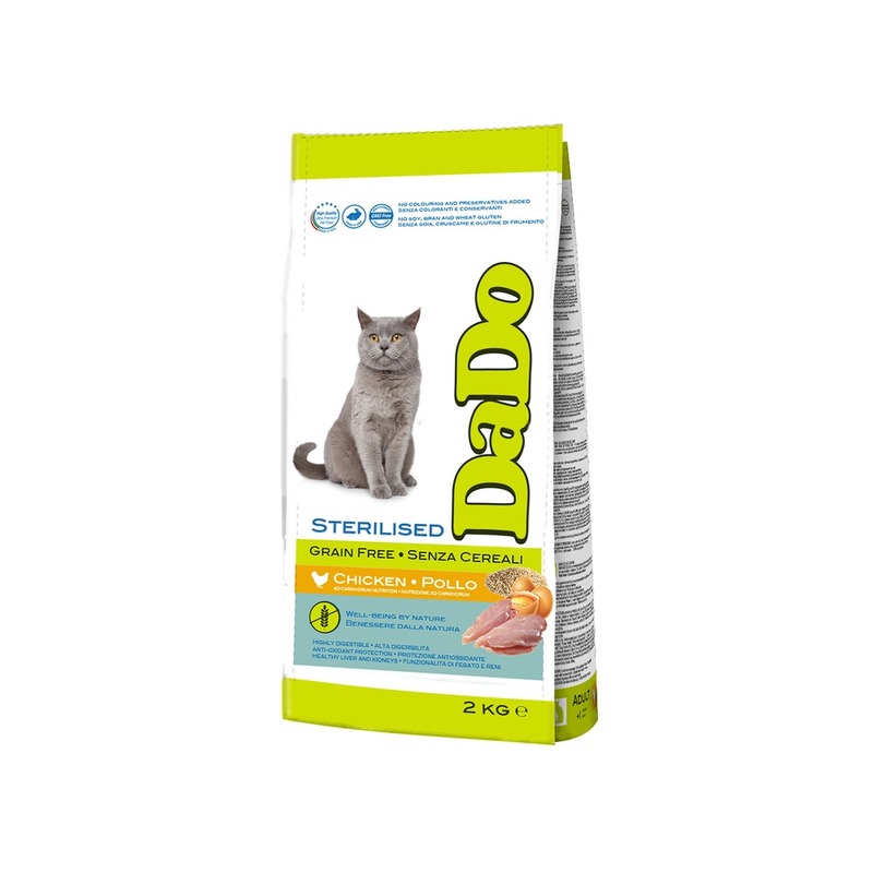 Dado Cat Grain-Free Sterilised Chicken корм для стерилизованных кошек, беззерновой, с курицей - 2 кг