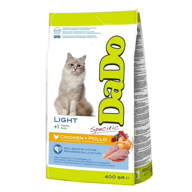 Dado Cat Light Chicken корм для кошек, склонных к ожирению, с курицей - 400 г dado cat adult chicken сухой корм для кошек с курицей 400 г