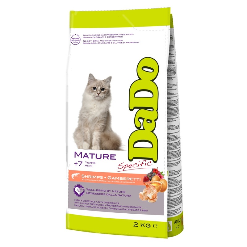 цена Dado Cat Mature Shrimps корм для пожилых кошек, с креветками
