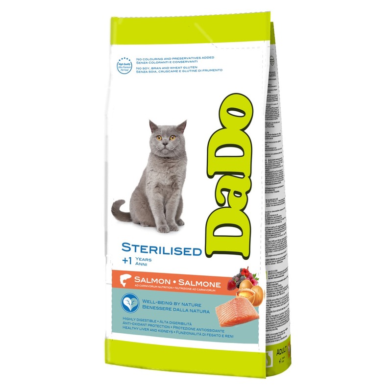 Dado Cat Sterilised Salmon корм для стерилизованных кошек, с лососем