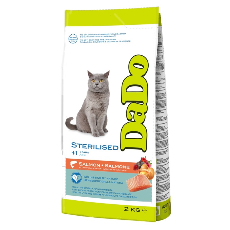 Dado Cat Sterilised Salmon корм для стерилизованных кошек, с лососем - 2 кг dado cat sterilised salmon корм для стерилизованных кошек с лососем