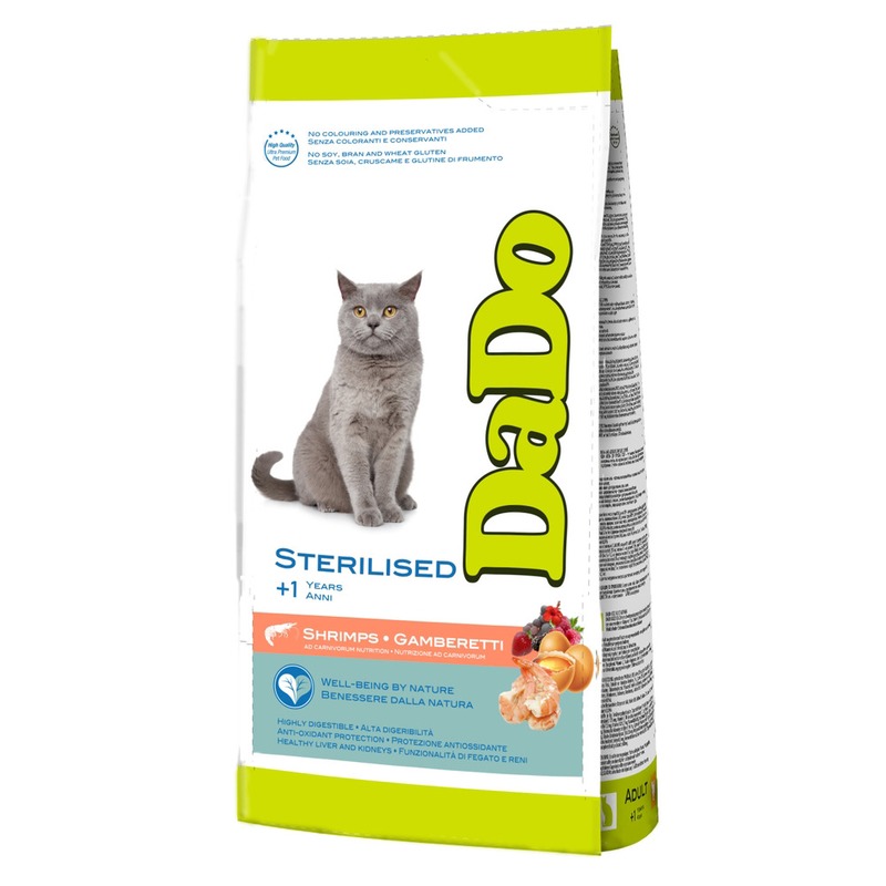 Dado Cat Sterilised Shrimps сухой корм для стерилизованных кошек, с креветками 8590010 - фото 1