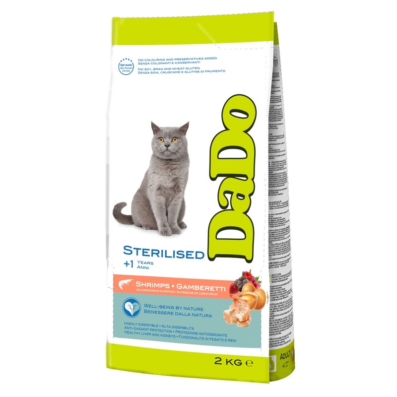 Dado Cat Sterilised Shrimps корм для стерилизованных кошек, с креветками - 2 кг