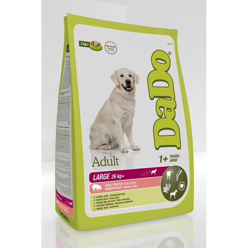 цена Dado Dog Adult Large Pork & Rice монобелковый корм для собак крупных пород, со свининой и рисом - 3 кг