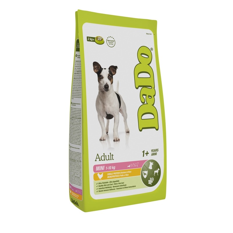 цена Dado Dog Adult Mini Chicken & Rice монобелковый корм для собак мелких пород, с курицей и рисом - 2 кг