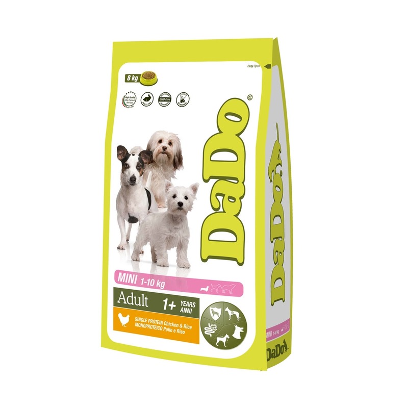Dado Dog Adult Mini Chicken & Rice монобелковый корм для собак мелких пород, с курицей и рисом цена и фото