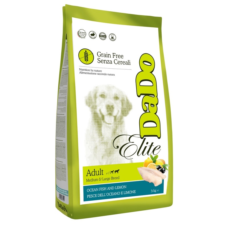 Dado Dog Elite Adult Medium & Large Breed Ocean Fish & Lemon Grain Free беззерновой корм для собак средних и крупных пород, с рыбой и лимоном - 3 кг dado dog elite adult medium