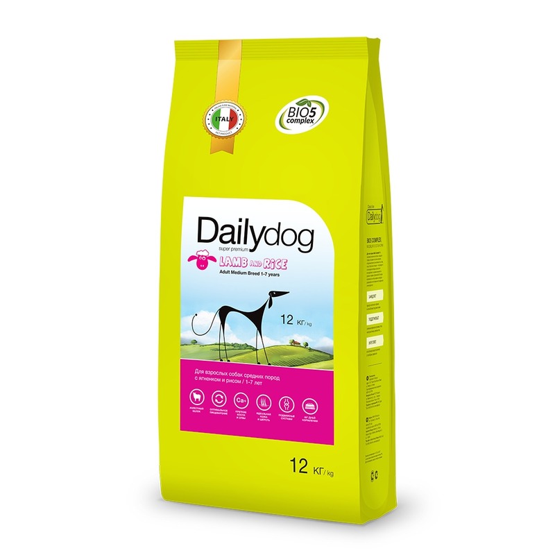 Dailydog Adult Medium Breed Lamb and Rice сухой корм для собак средних пород, с ягненком и рисом - 12 кг dailydog dailydog adult medium