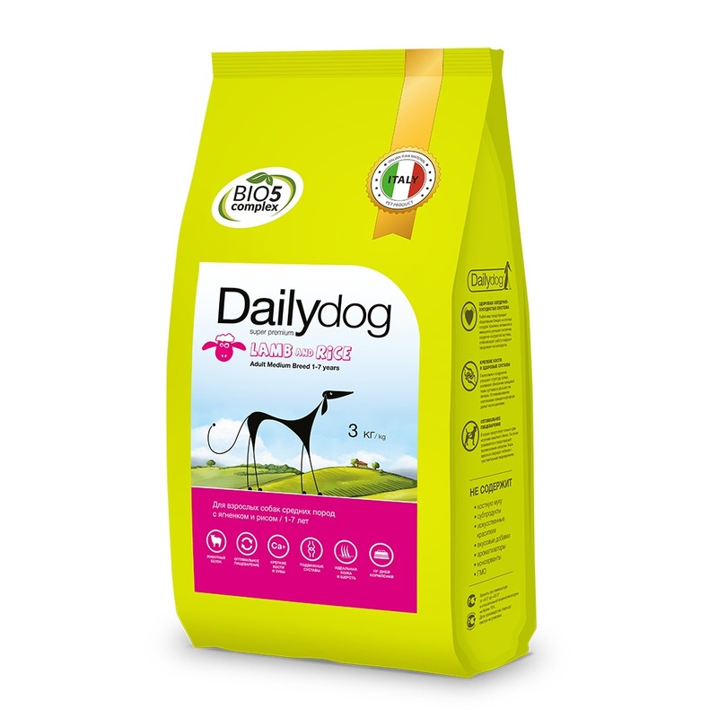 Dailydog Adult Medium Breed Lamb and Rice сухой корм для собак средних пород, с ягненком и рисом - 3 кг dailydog senior medium