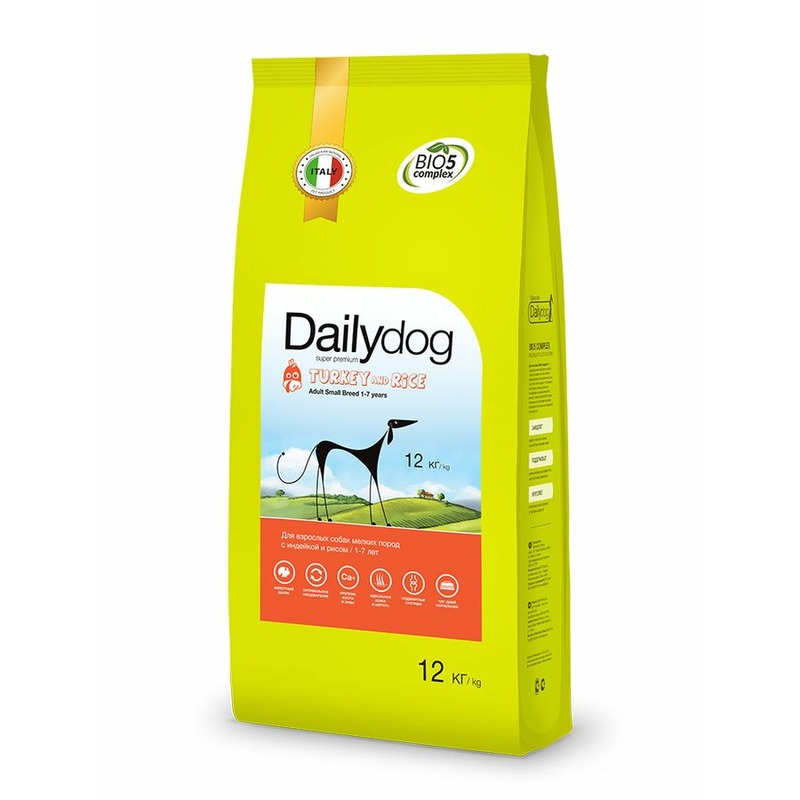 Dailydog Adult Small Breed сухой корм для собак мелких пород, с индейкой и рисом - 12 кг dailydog dailydog adult medium