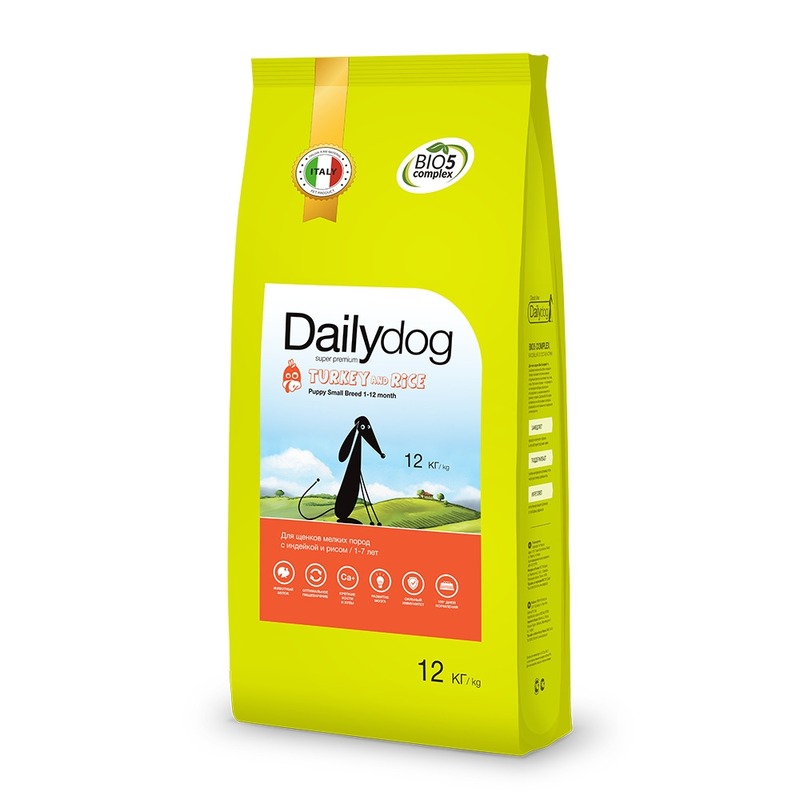 цена Dailydog Puppy Small Breed Turkey and Rice сухой корм для щенков мелких пород, с индейкой и рисом