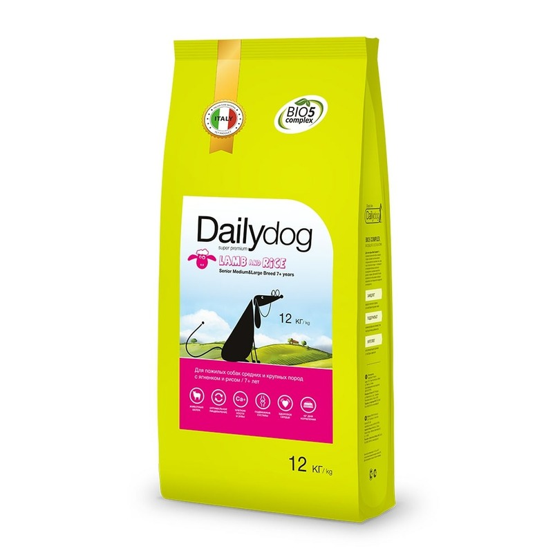 Dailydog Senior Medium Large Breed Lamb and Rice для пожилых собак средних и крупных пород старше 7 лет, с ягненком и рисом - 12 кг 30955