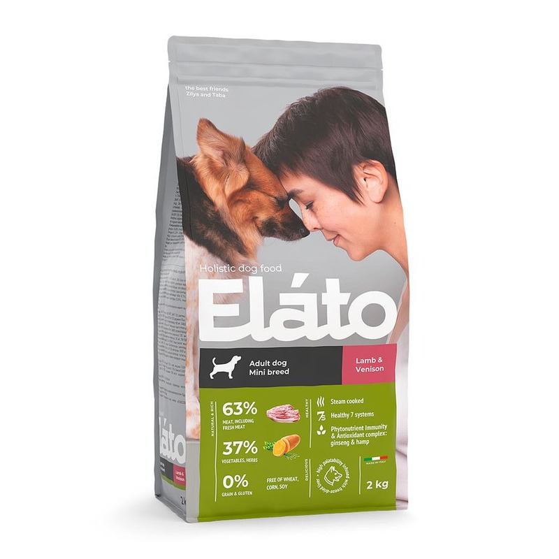 Elato Holistic сухой корм для взрослых собак мелких пород с ягненком и олениной - 2 кг супер премиум холистики для взрослых с олениной мешок Италия 1 уп. х 1 шт. х 2 кг VК-00020409 - фото 1