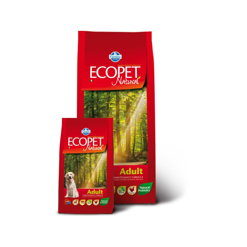 цена Farmina Ecopet Natural Adult сухой корм с курицей для взрослых собак всех пород