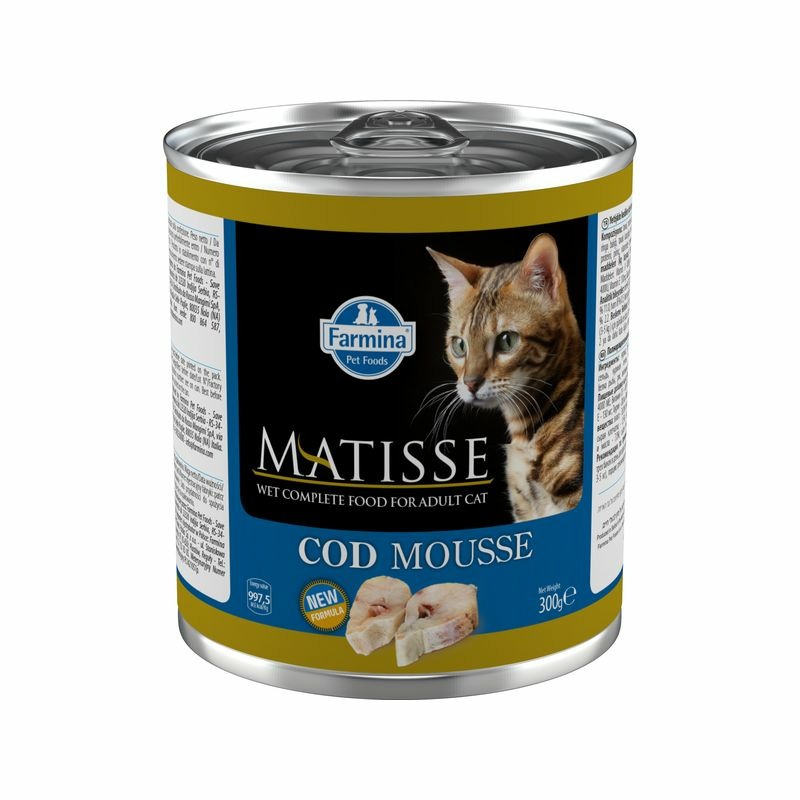 влажный корм farmina matisse codfish mousse для взрослых кошек мусс с треской 6 300 г Farmina Matisse Mousse Codfish влажный корм для взрослых кошек, с треской, мусс, в консервах - 300 г