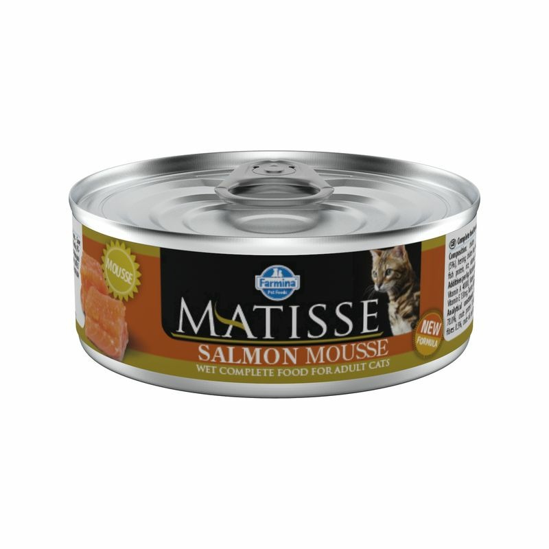 Farmina Matisse Mousse Salmon влажный корм для взрослых кошек, с лососем, мусс, в консервах - 85 г farmina matisse влажный корм для взрослых кошеккурица 85 гр 10 шт
