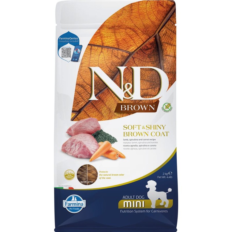 Farmina N&D Dog Brown Adult для собак мелких пород, с ягнёнком и морковью - 2 кг супер премиум низкозерновые для взрослых с ягненком для всех пород Сербия 1 уп. х 1 шт. х 2 кг, размер Для всех пород