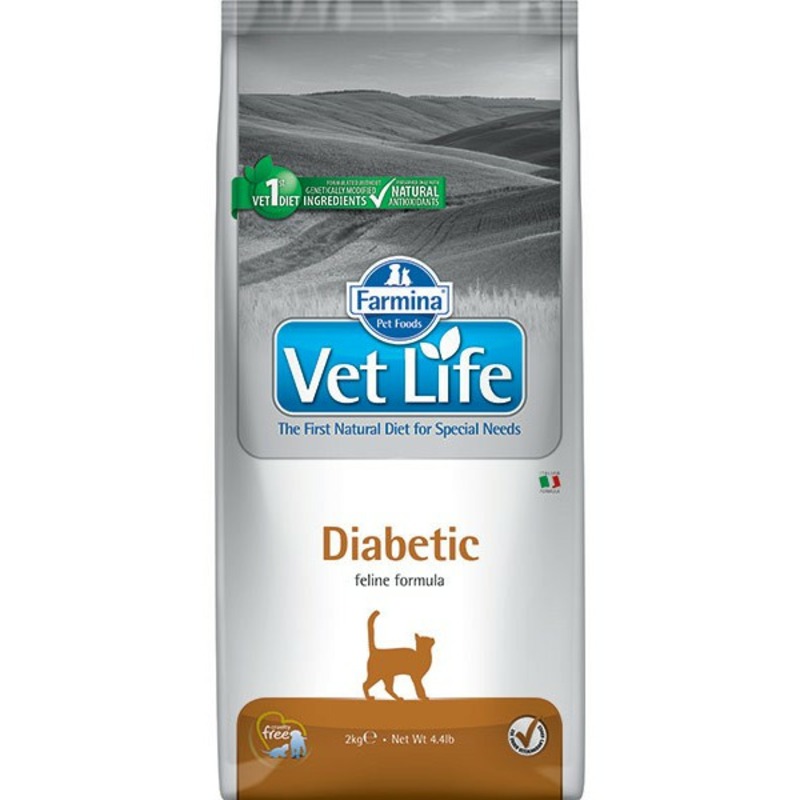 влажный корм farmina vet life diabetic для кошек при диабете 85 г Farmina Vet Life Cat Diabetic ветеринарный диетический сухой корм для взрослых кошек с заболеванием сахарного диабета