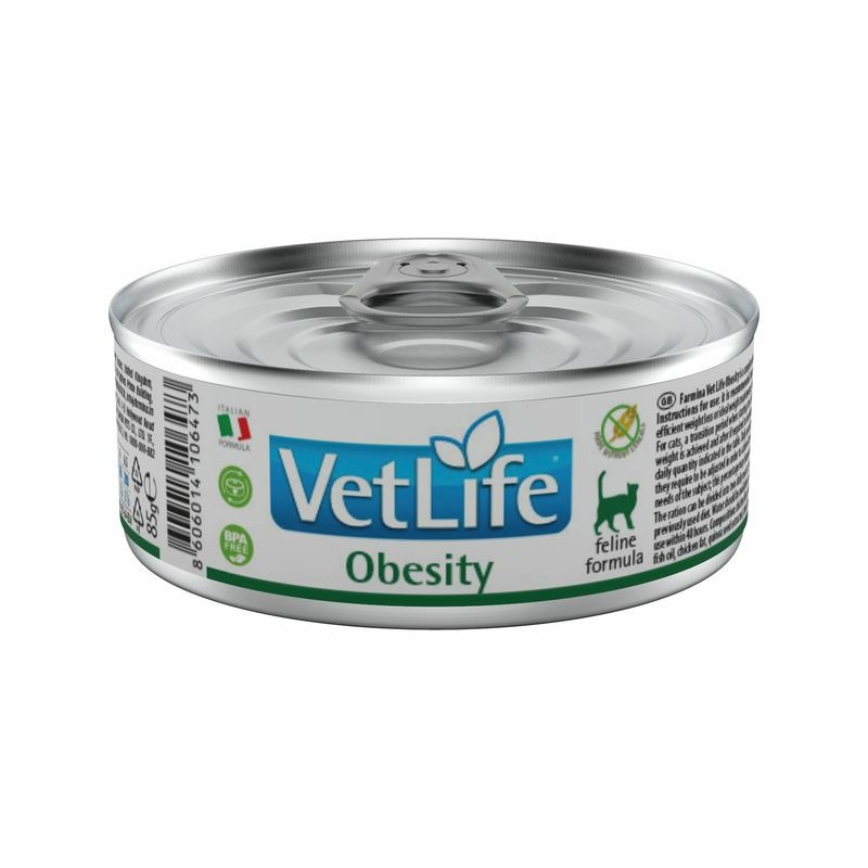 цена Farmina Vet Life Cat Obesity влажный корм для взрослых кошек при ожирении, в консервах - 85 г