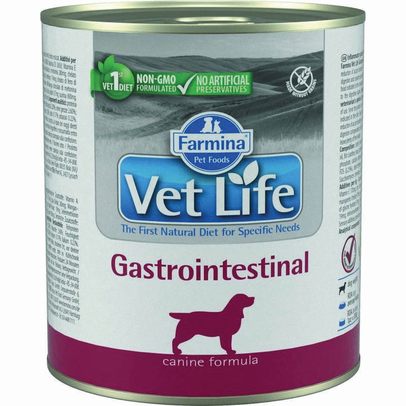 Влажный корм Farmina Vet Life Gastrointestinal для собак с заболеваниями ЖКТ с курицей - 300 г fifty 50 сытное овсяное печенье с низким гликемическим индексом 198 г 7 унций