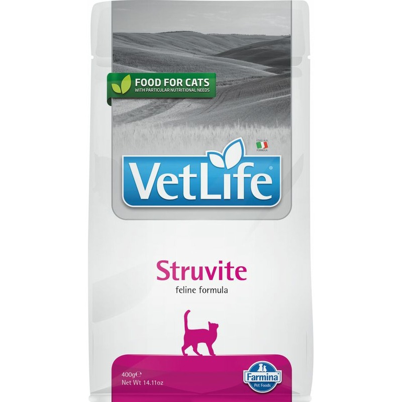 Farmina Vet Life Natural Diet Cat Struvite сухой корм для кошек с мочекаменной болезнью - 400 г диетические супер премиум низкозерновые для взрослых с курицей мешок Сербия 1 уп. х 1 шт. х 0.4 кг