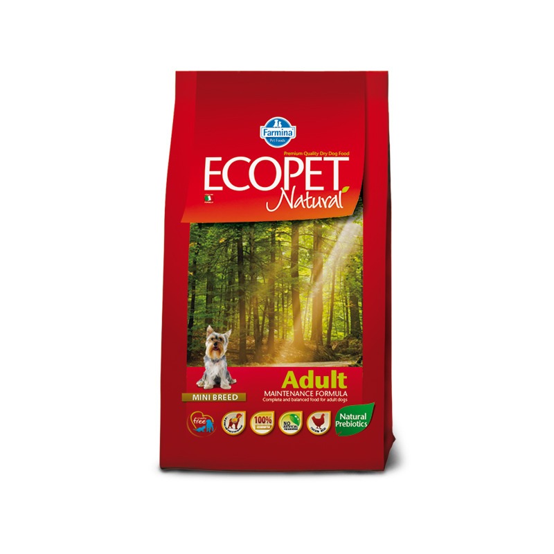 цена Farmina Ecopet Natural Adult Mini сухой корм с курицей для взрослых собак мелких пород