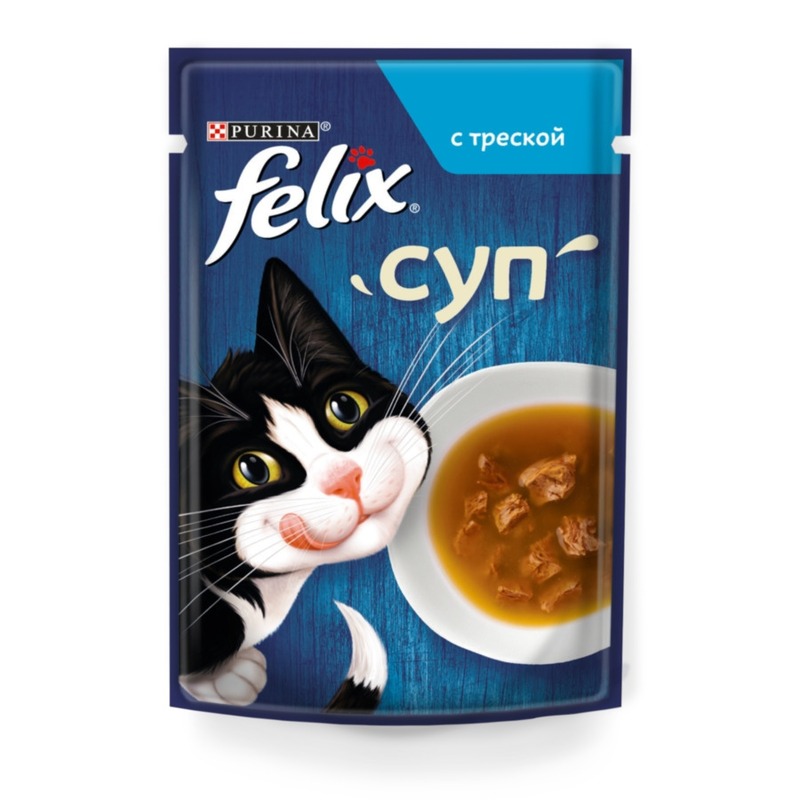 Felix влажный корм для взрослых кошек суп с треской в паучах - 48 г х 36 шт повседневный эконом для взрослых с треской паучи Венгрия 1 уп. х 30 шт. х 1.44 кг