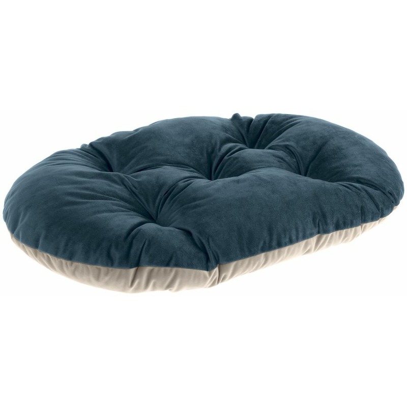 Ferplast Prince Cushion велюровая подушка для кошек и собак, сине-бежевая размер 78, 78x50 см удобная кровать для собак круглая собачья будка с пончиком сверхмягкая моющаяся подушка для собак и кошек зимняя теплая кровать